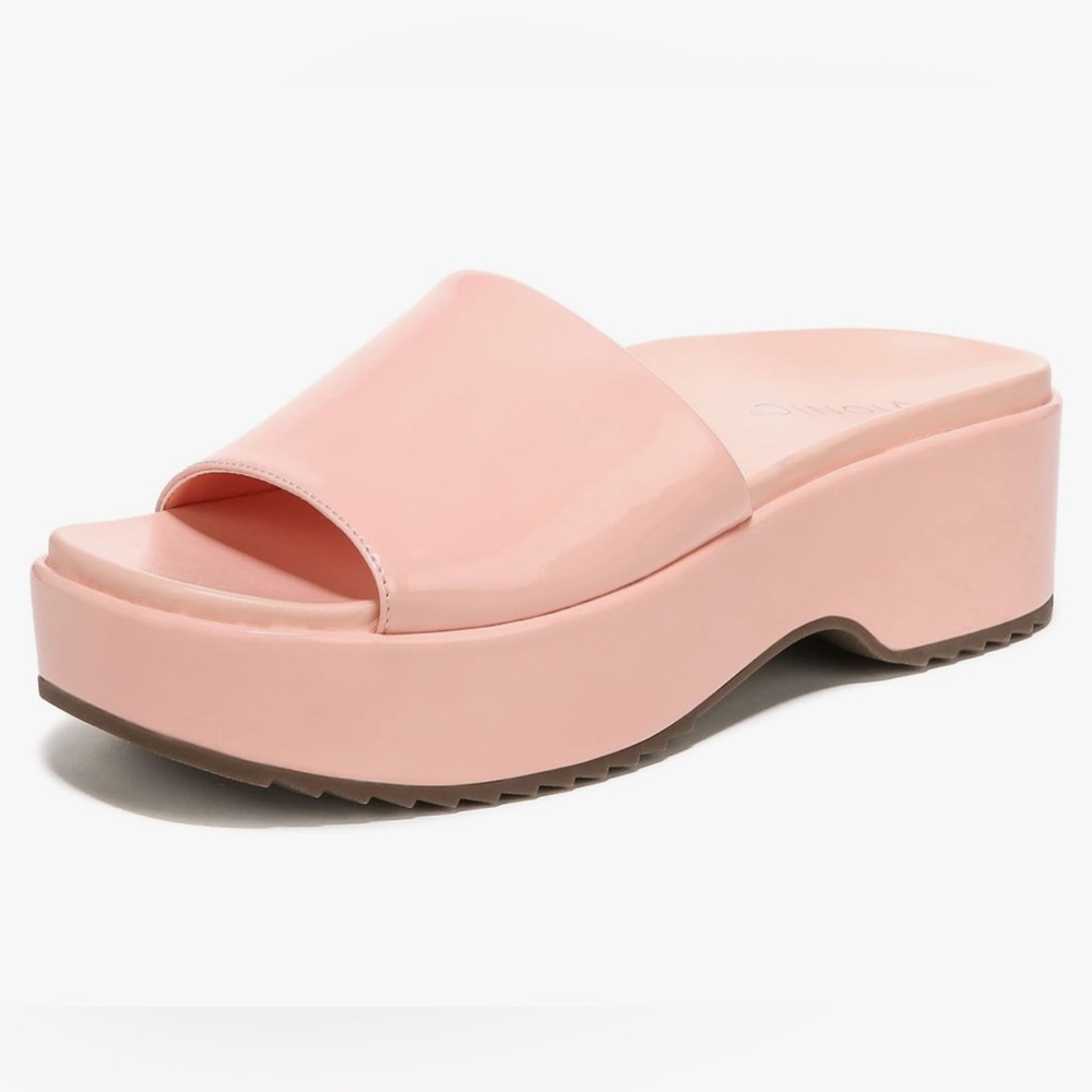 Vionic Women's Plateau Trista Slide Rose Patent 8.5